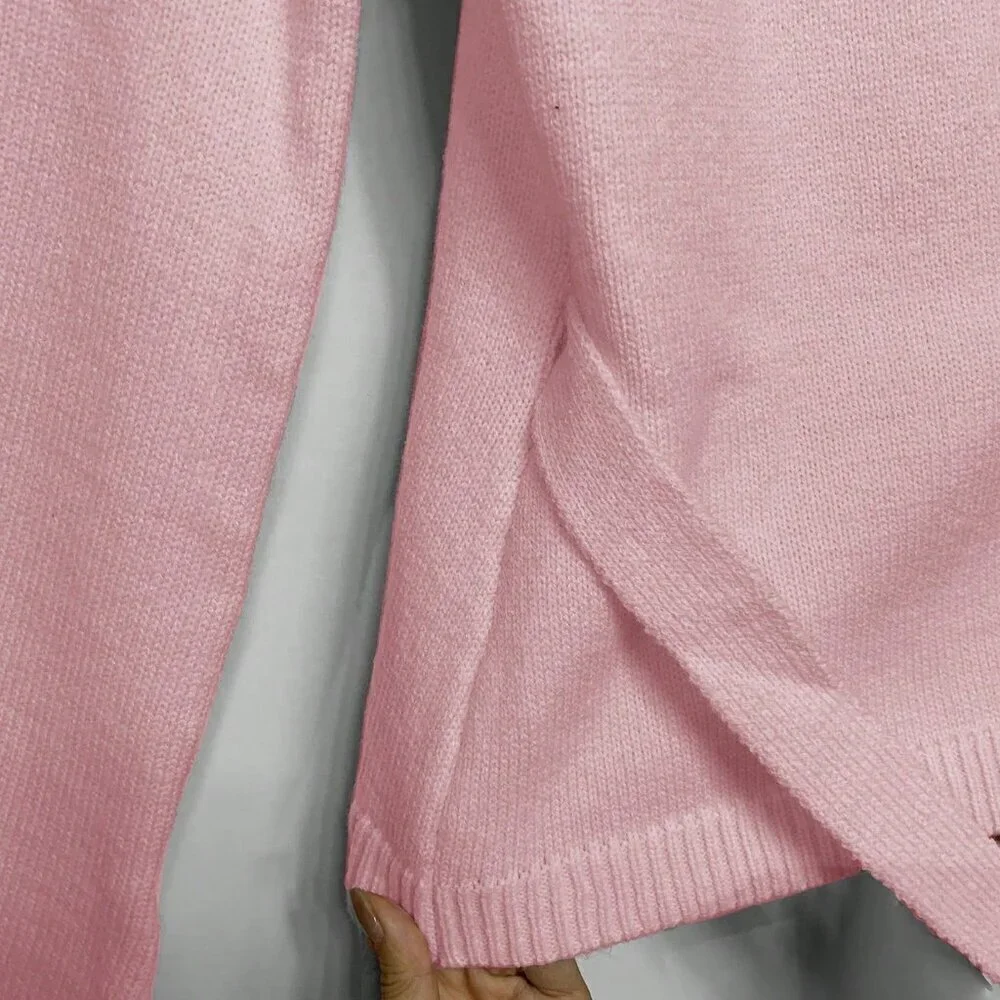Pink Casual Women's Loose Tie-Front Long Sleeve Cardigan Tops